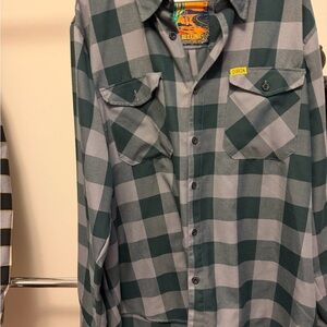 DIXXON Green and Gray Checkered Men's Shirt